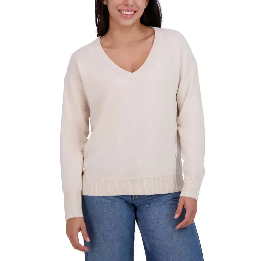 Lucky Brand Women's XXL Pullover V-Neck Sweater Natural H0395 - Picture 1 of 8